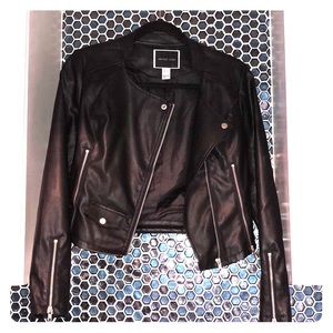 Black faux leather jacket